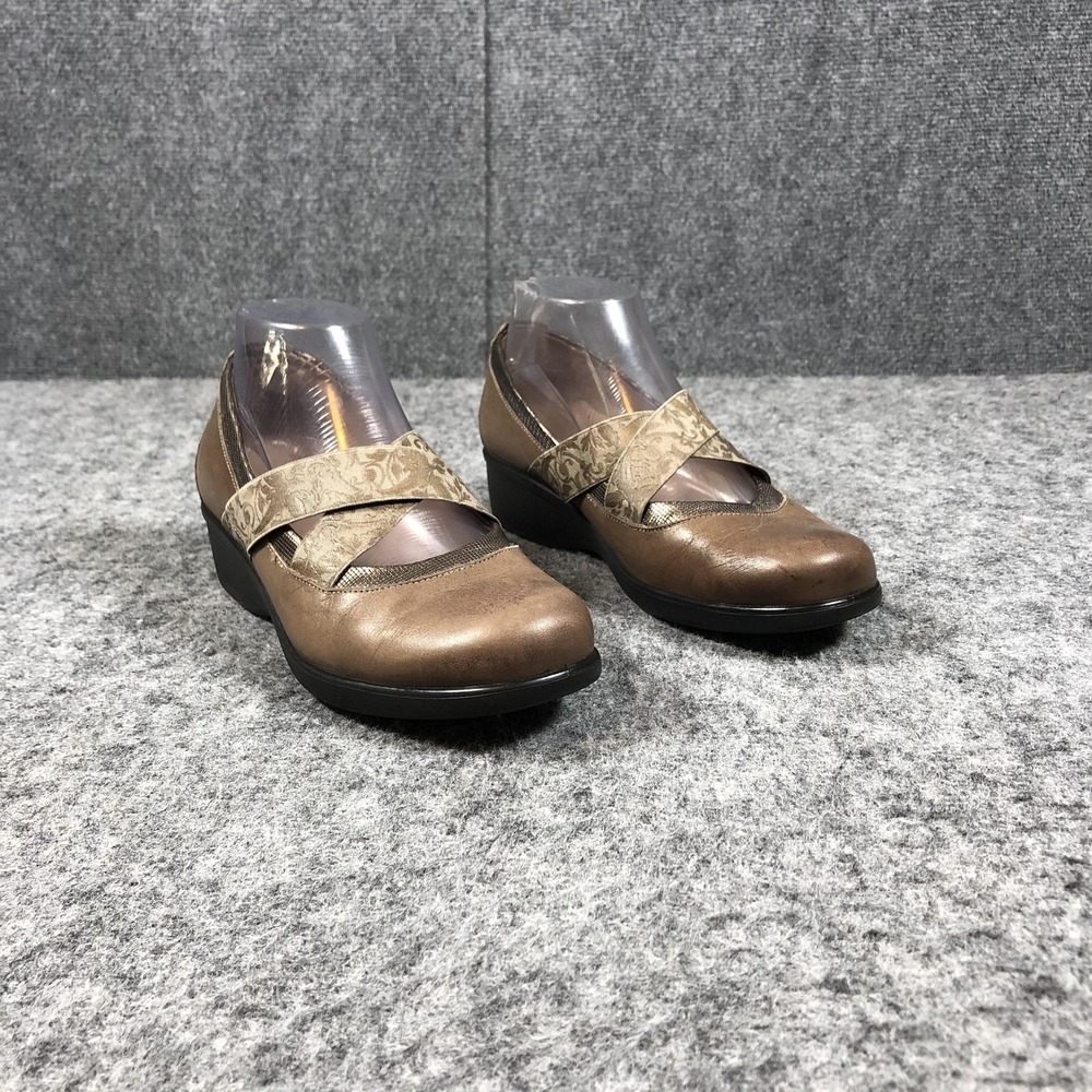 Dromedaris Mary Jane Shoes Womens 7.5 38 Brown Leather Wedge